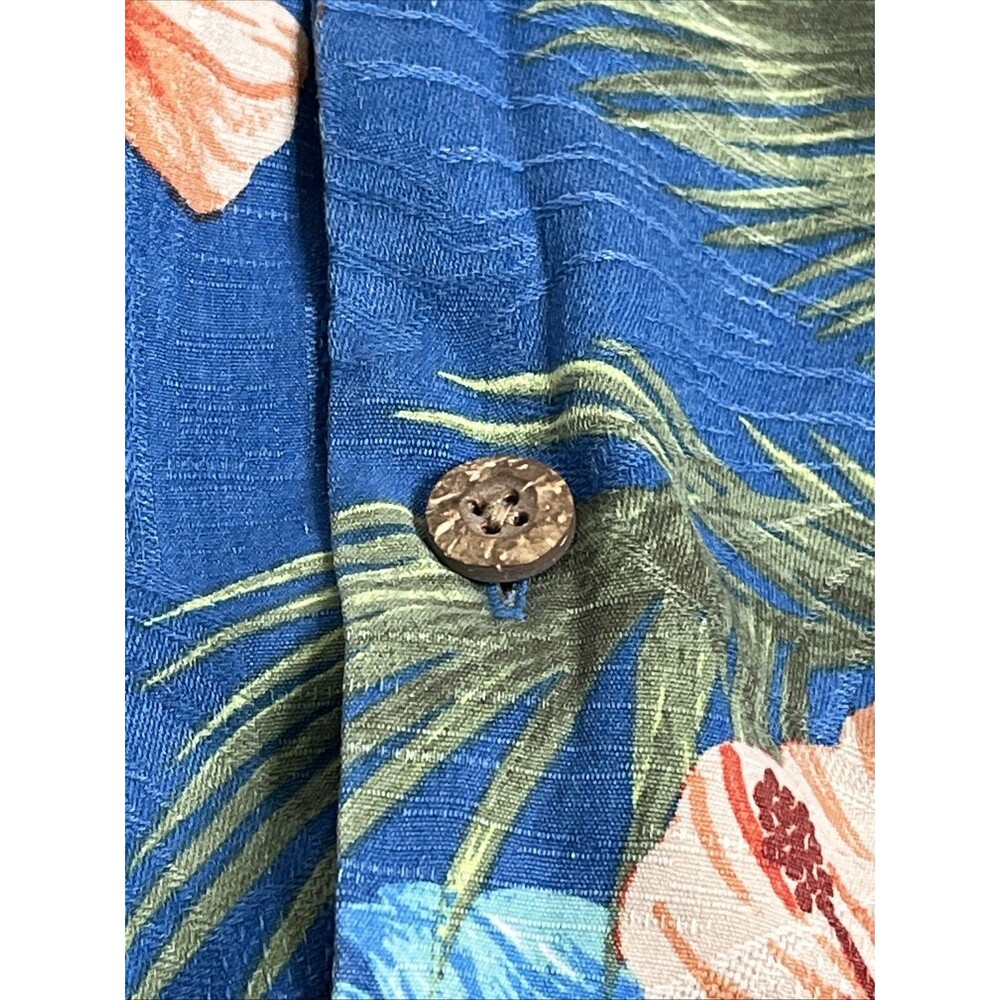 Tommy Bahama Island Zone Button Up Shirt Men’s Large Blue Floral Stretch - Picture 4 of 5